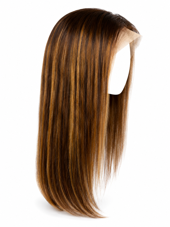 Highlighted Brown Straight Lace Front Wig