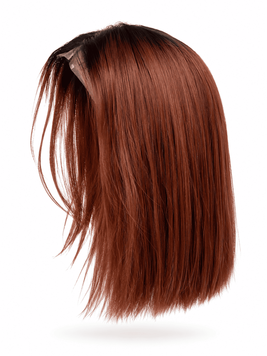 Straight Auburn Brown Lace Front Bob Wig