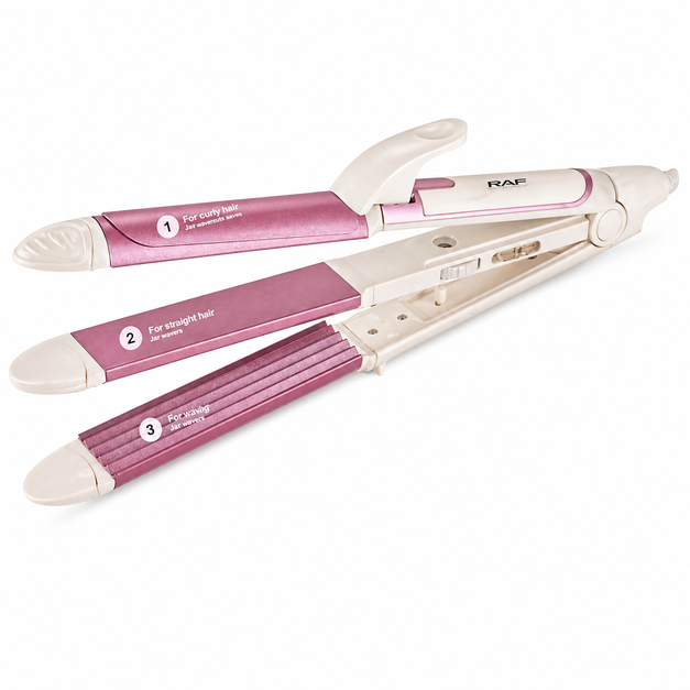 RAF R-604 3-in-1 Hair Styling Iron (Straightener, Curler & Waver)
