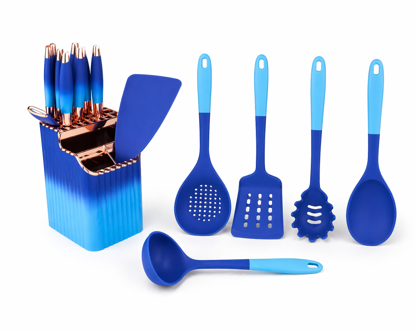 13-Piece Gradient Silicone Utensil & Knife Set (XYSJ-0021)