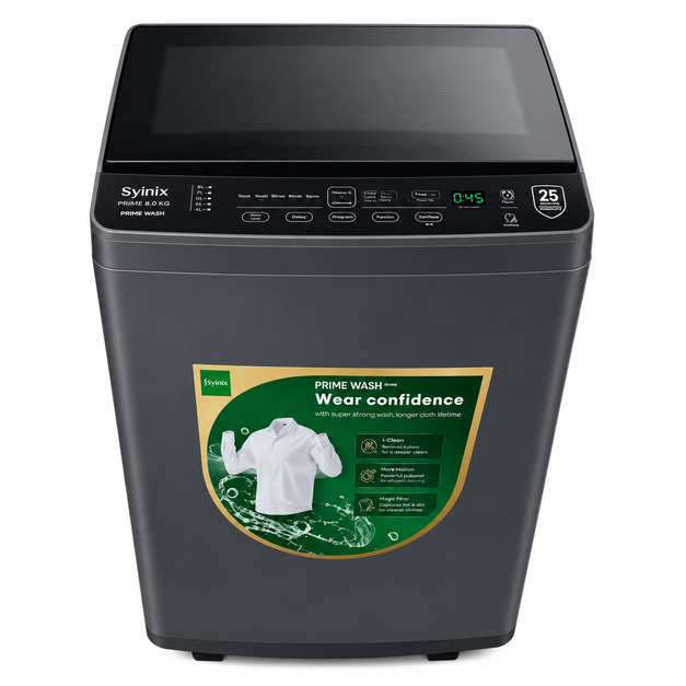 Synix P8WTT-8.0KG Prime Wash. Top Load Washing Machine