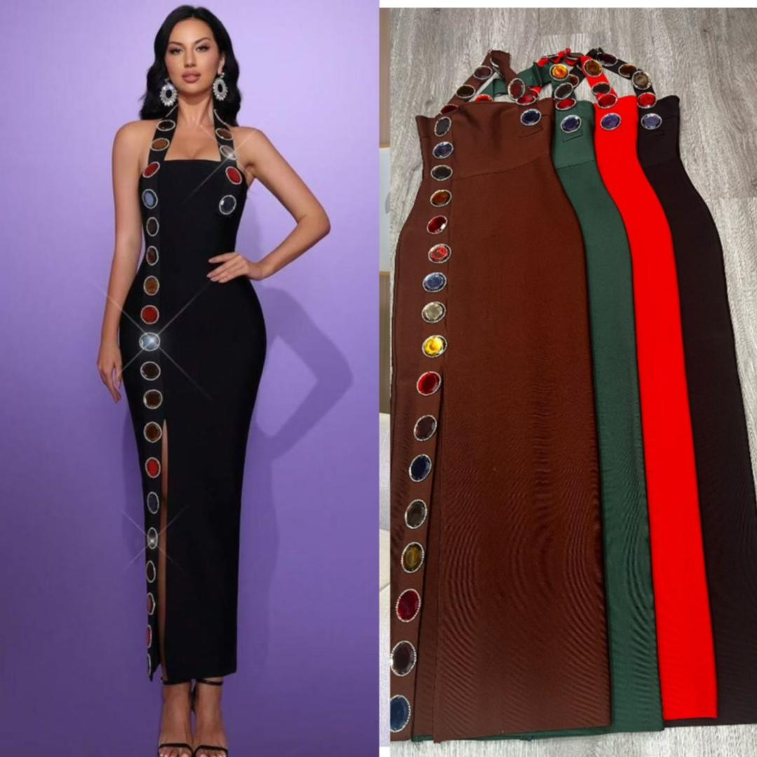 617 Halter-Neck Maxi Dress