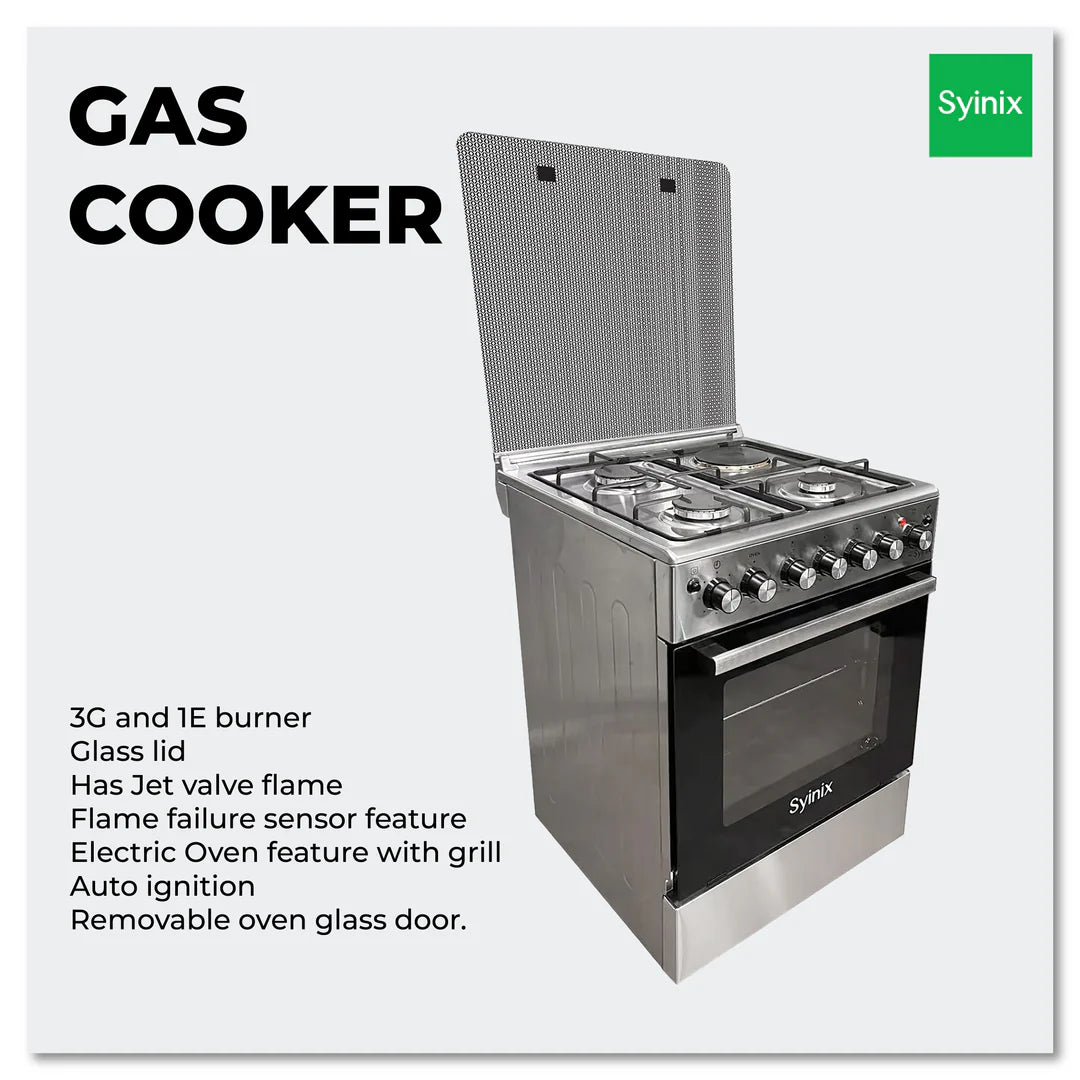 Syinix 50 by 50 Standing Cooker With Electric Oven