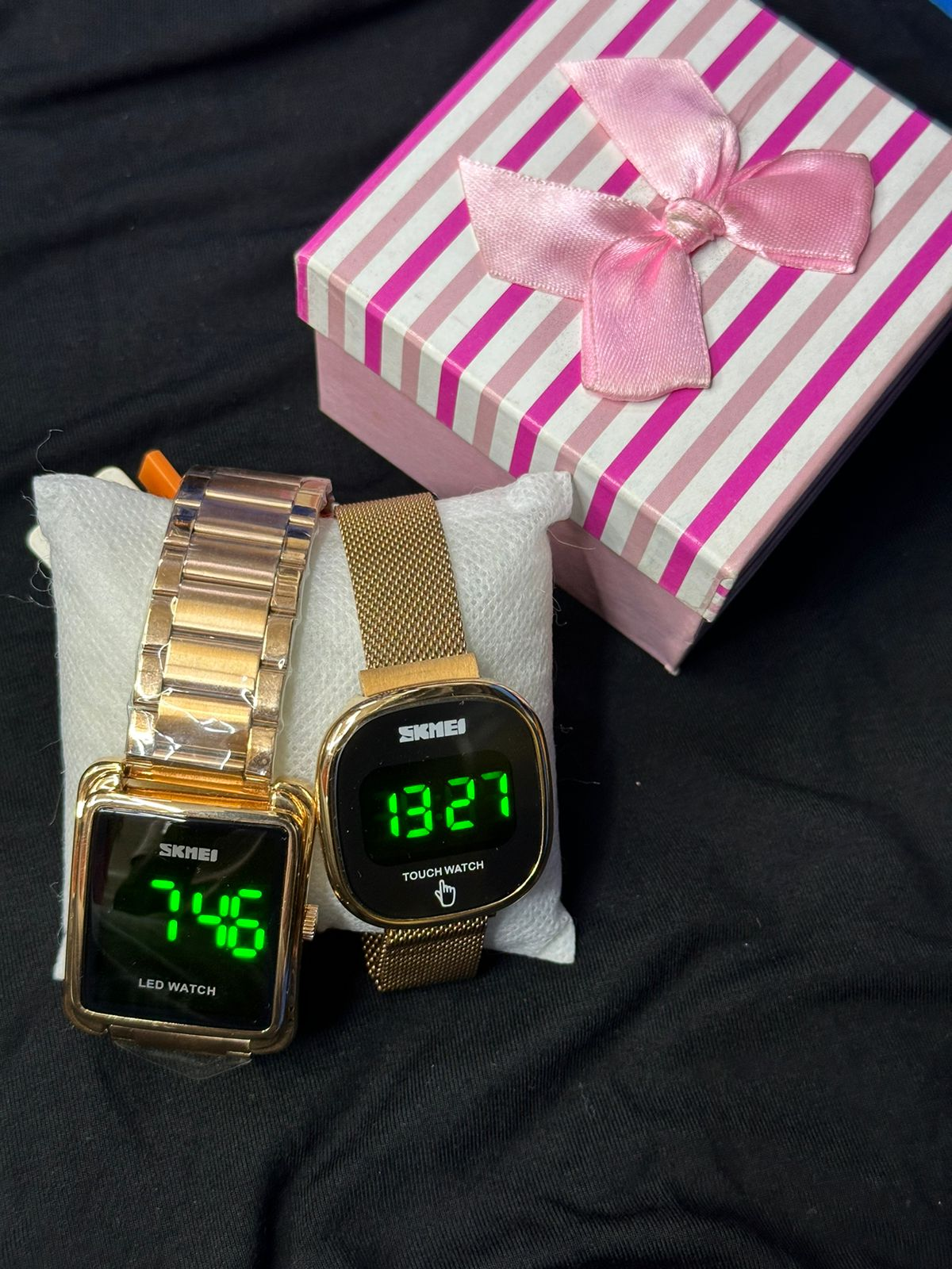 SKMEI LED Touch Watch Gift Set (2-in-1)