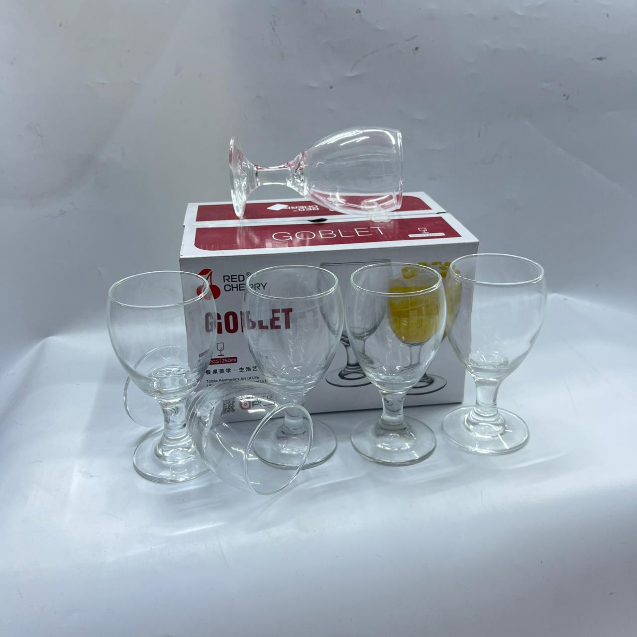 Red Cherry Stemmed Goblet Set (HG 3108-140)