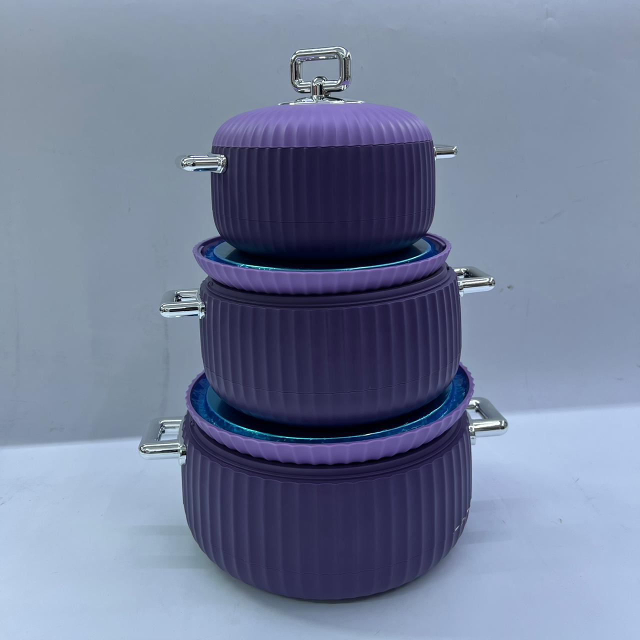 3-Piece Insulated Casserole Set – Stainless Steel Hot Pot Set