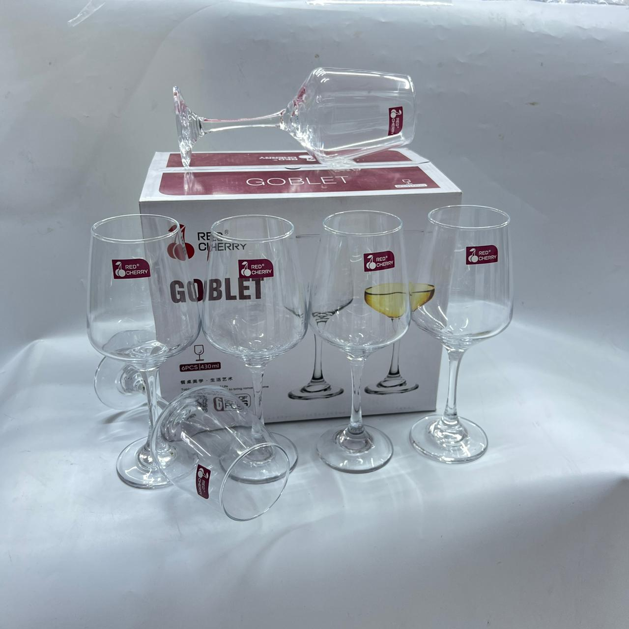 Red Cherry Tulip Goblet Set (HG4036)