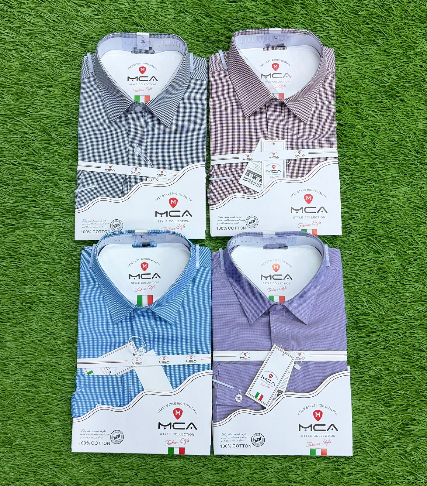 MCA Style Collection – Italian-Style Fine Gingham & Micro-Pattern Formal Shirt