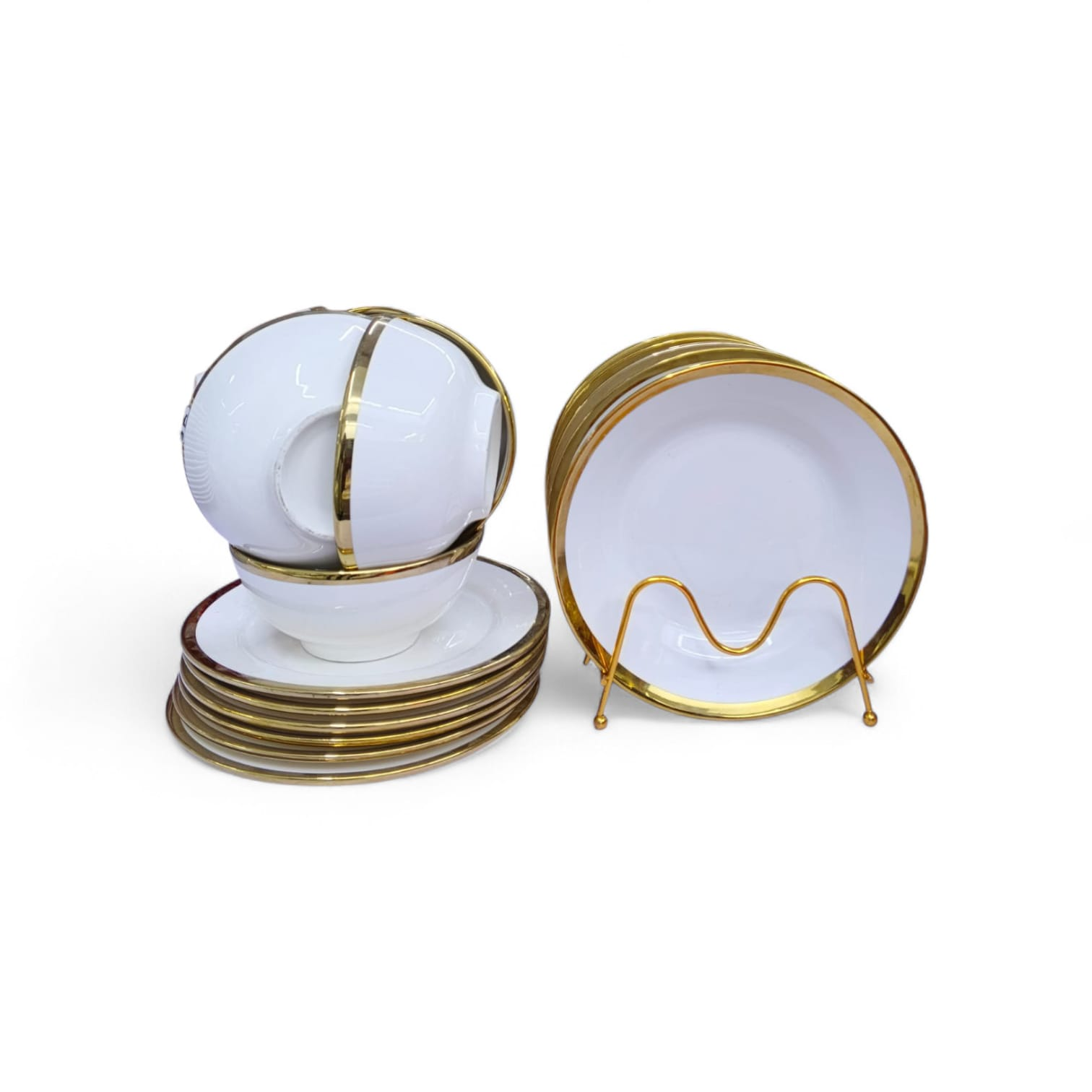 Imperial Gold-Rimmed 18-Piece Tea & Coffee Set