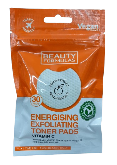 Beauty Formulas Vitamin C Energizing Exfoliating Toner Pads – 30 Pads