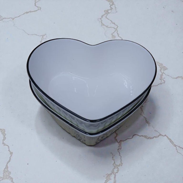 7-inch Heart-Shaped Ceramic Serving Bowl (JS-66)