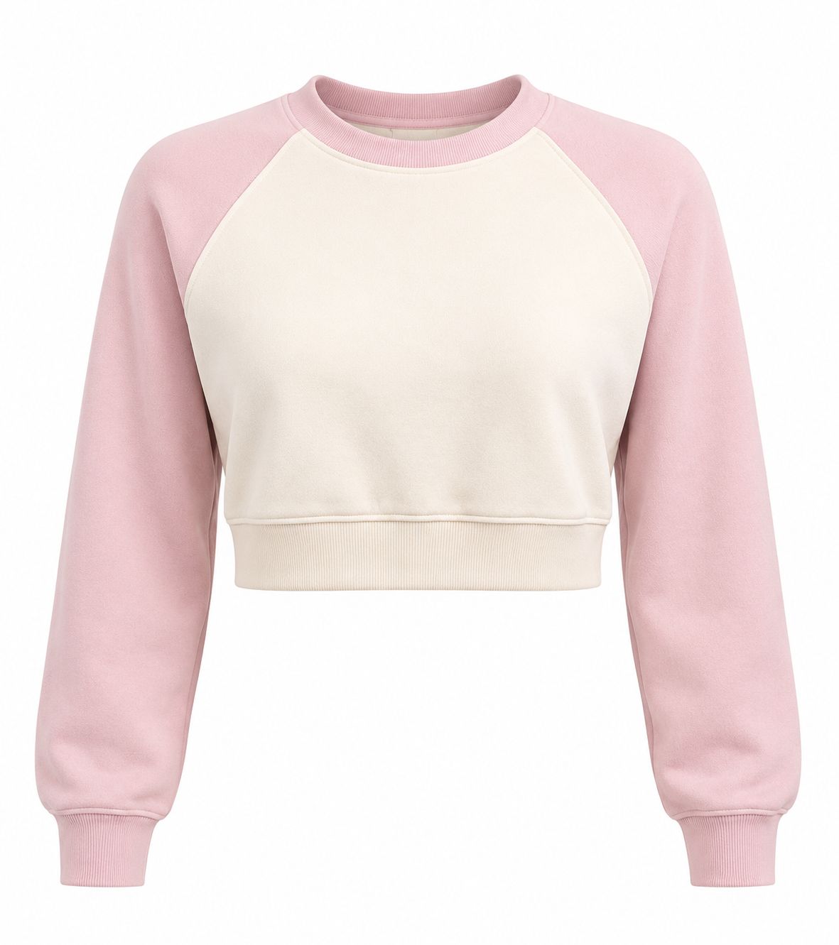 Image of Ladies Two-Tone Cropped Sweatshirt