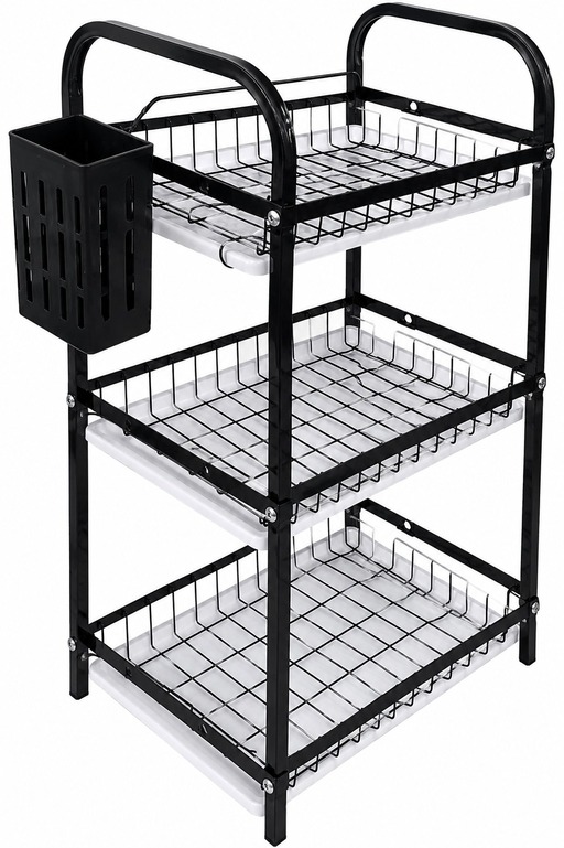 Image of Kitchen Counter Dish Drainer and Storage Organizer