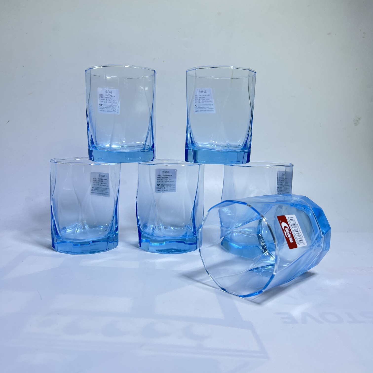 Image of Premium Blue Base Whiskey Glass Tumbler Set 300ML (JS5181-2B)