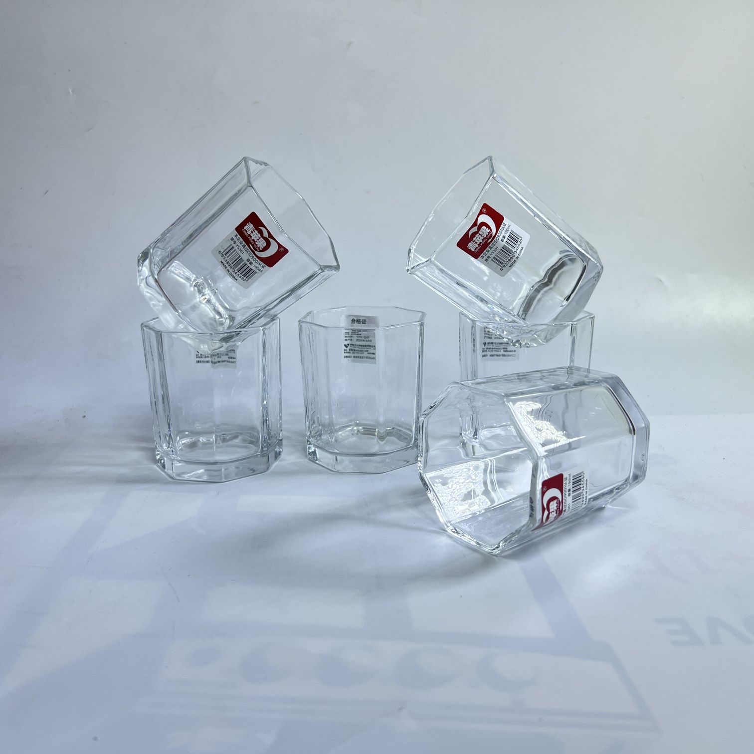 Image of Hexagon Glass Tumbler-Y5301