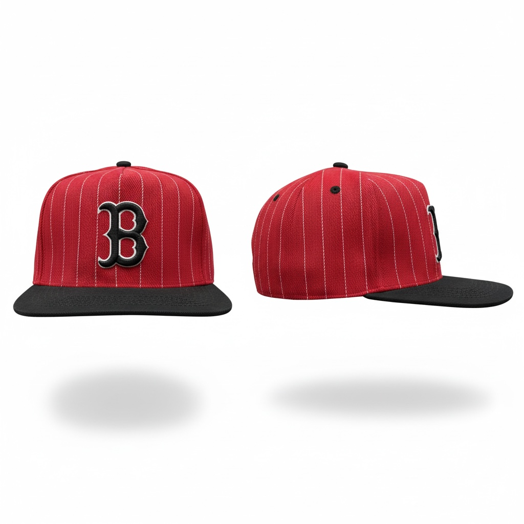 Image of Boston B Pinstripe Snapback Cap