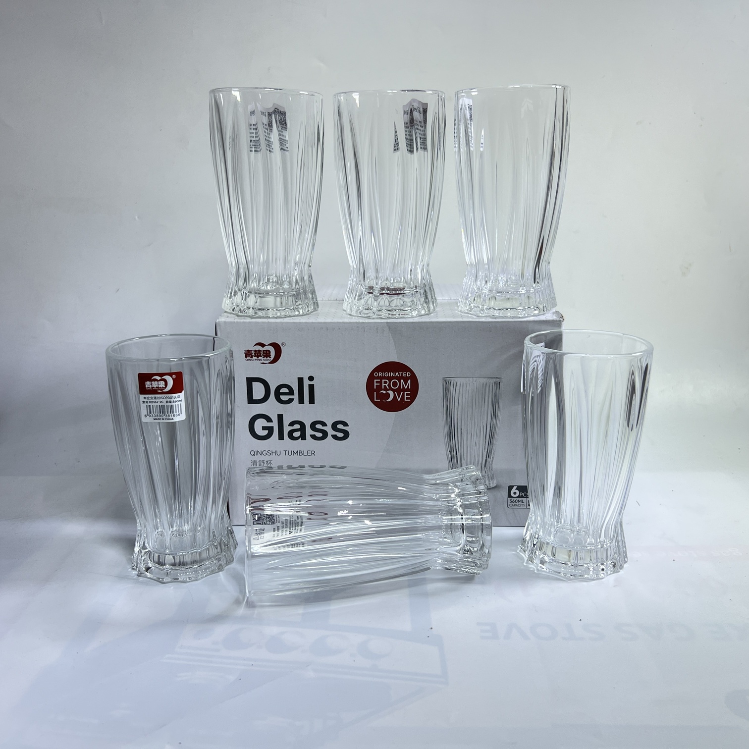 Image of Ribbed Tall Glass Set 6PCS-KB162-2C