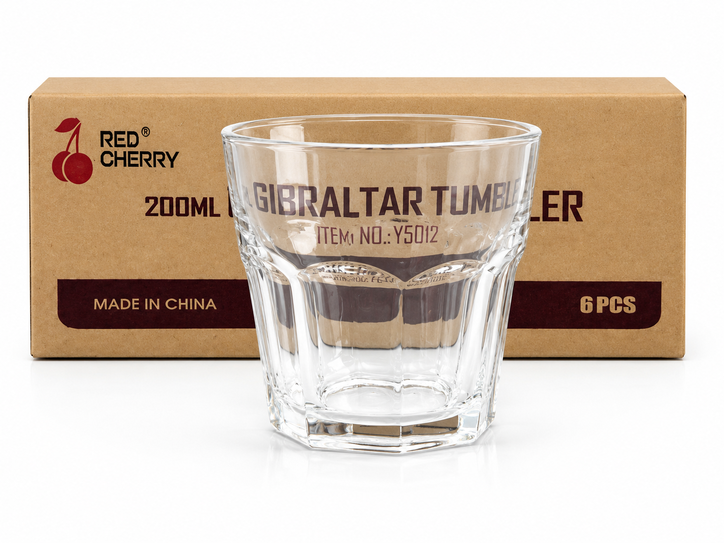 Image of Red Cherry Gibraltar Tumbler Glass 6-piece set-200ml (Y5012)