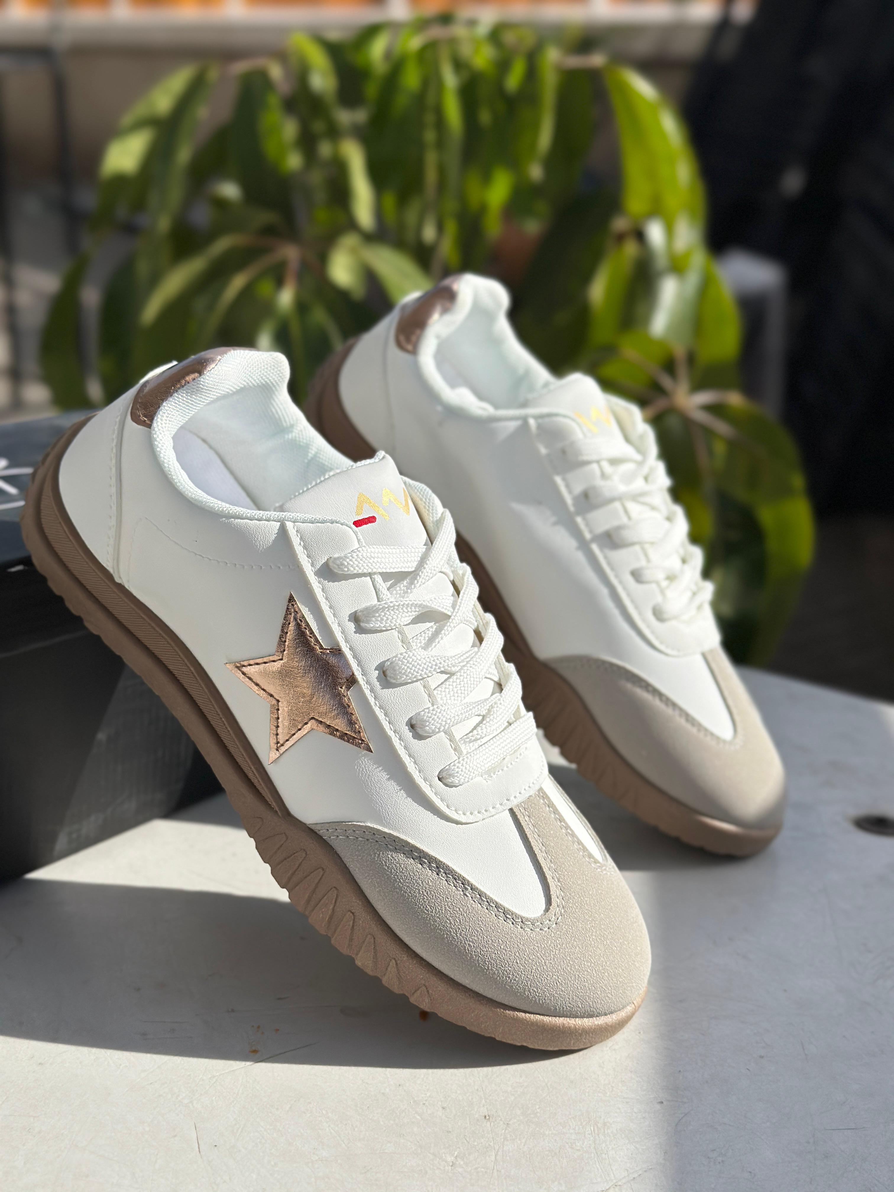 Image of AMG Star Edition Casual Sneakers – White Gold Variant