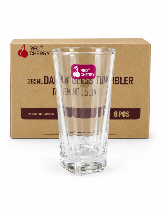 Image of Red Cherry Daily Glass Tumbler 6PCS Set-(510A)