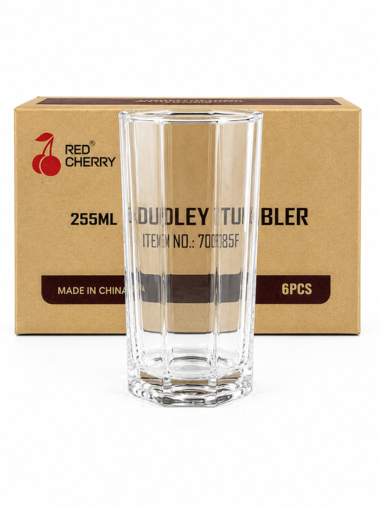 Image of Red Cherry Dudley Tumbler Glass 6-piece Set 195ml-(507A)