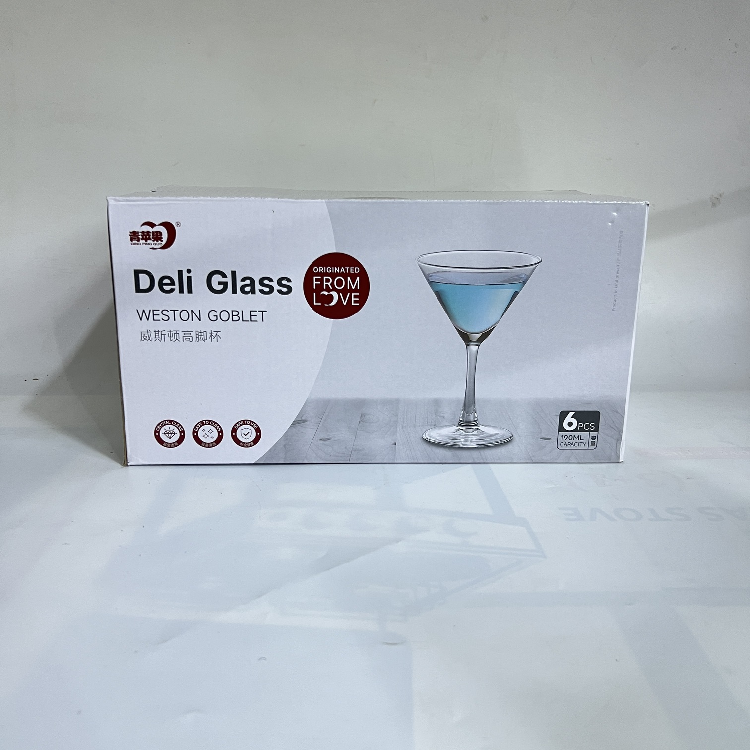 Image of Deli Glass Goblet Six-Piece Set 190ml – (EJ1518)