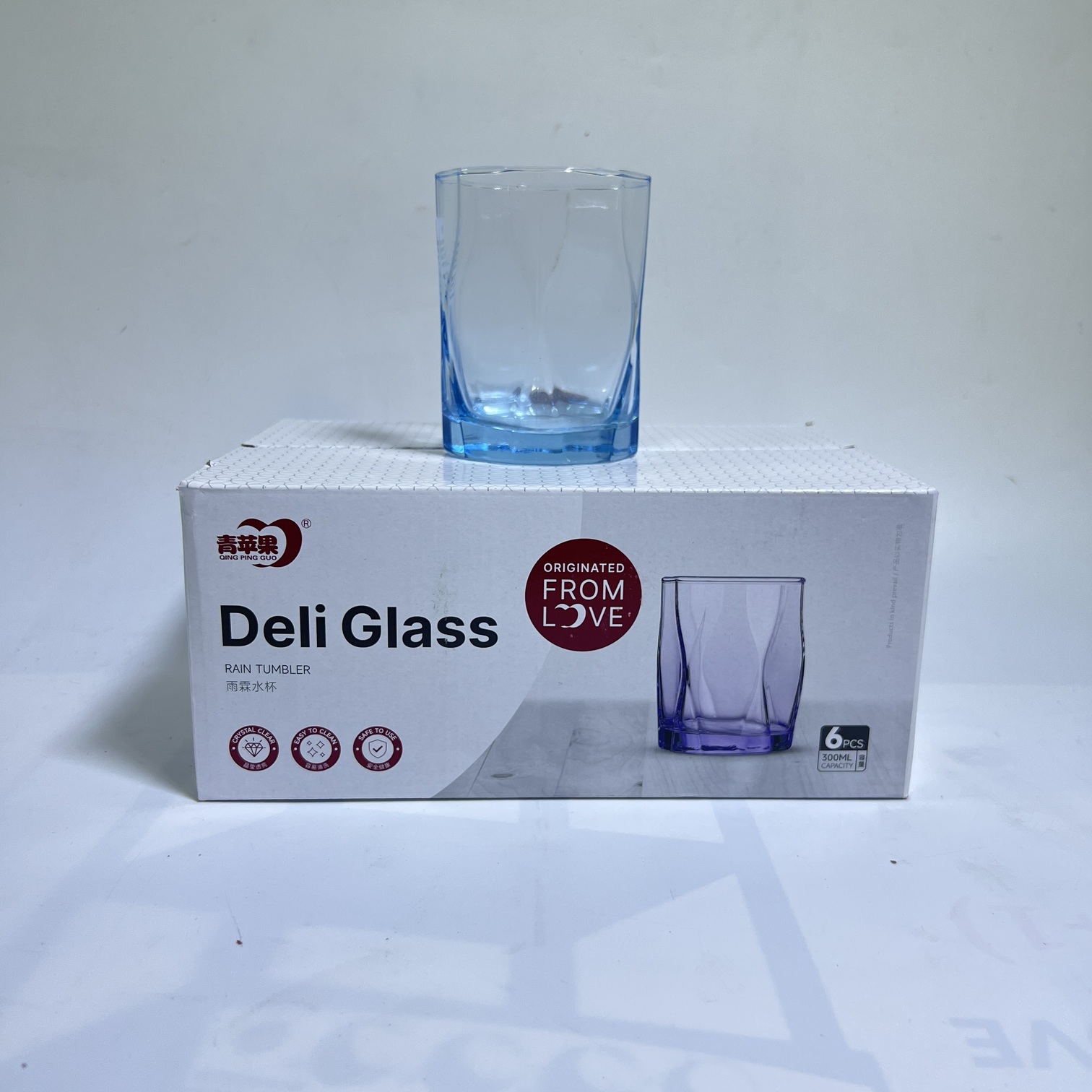 Image of Premium Blue Base Whiskey Glass Tumbler Set 300ML (JS5181-2B)