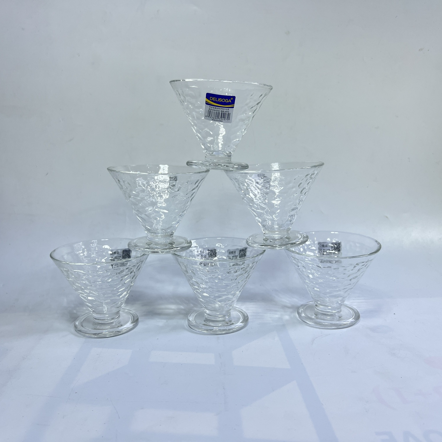Image of Deli Textured Dessert Glass Bowl Set 165ML – (DSK034A)