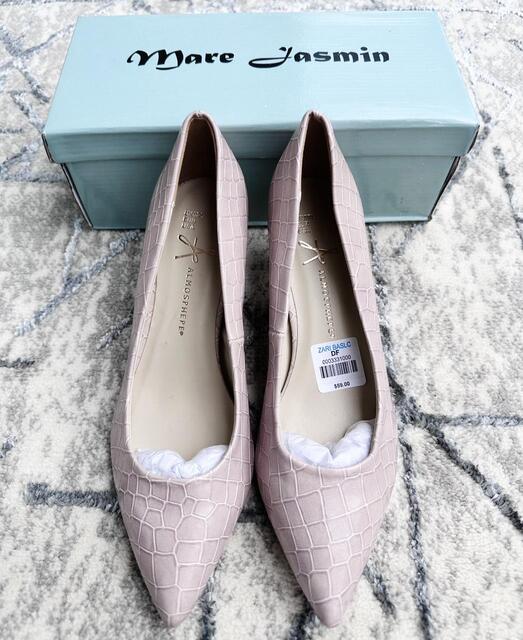 Image of Crocodile-Patterned Pointed Flats