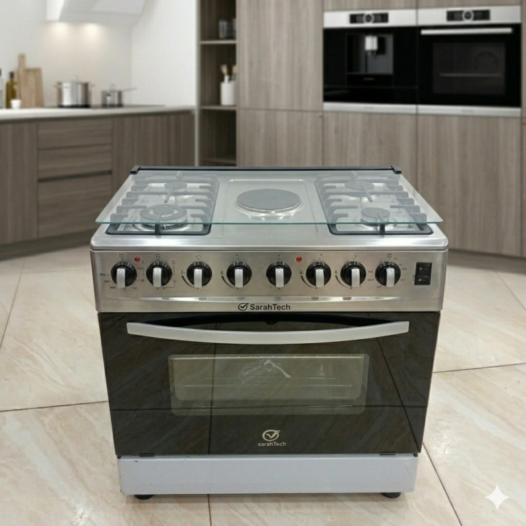 Image of Sarah Tech Freestanding Cooker 1 Electric + 4 Gas Burners – Premium Kitchen Cooker