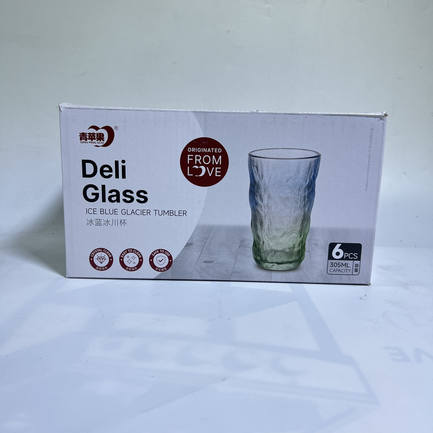 Image of Deli Glass Ice Blue Glacier Six-Piece Set 305ml-(KB047-2)
