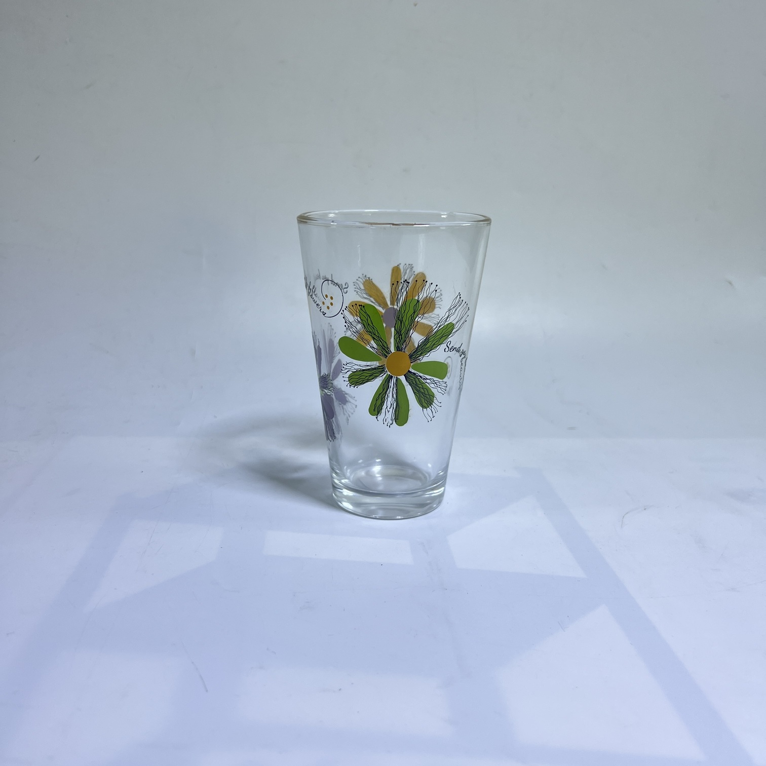 Image of Deli Floral Printed Glass Tumbler Set 315ML – Decorative Drinkware (Y5076E)