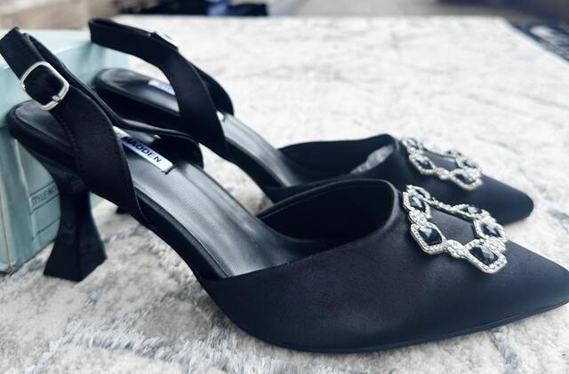 Image of Steve Madden Rhinestone Pointed Toe Slingback Heels