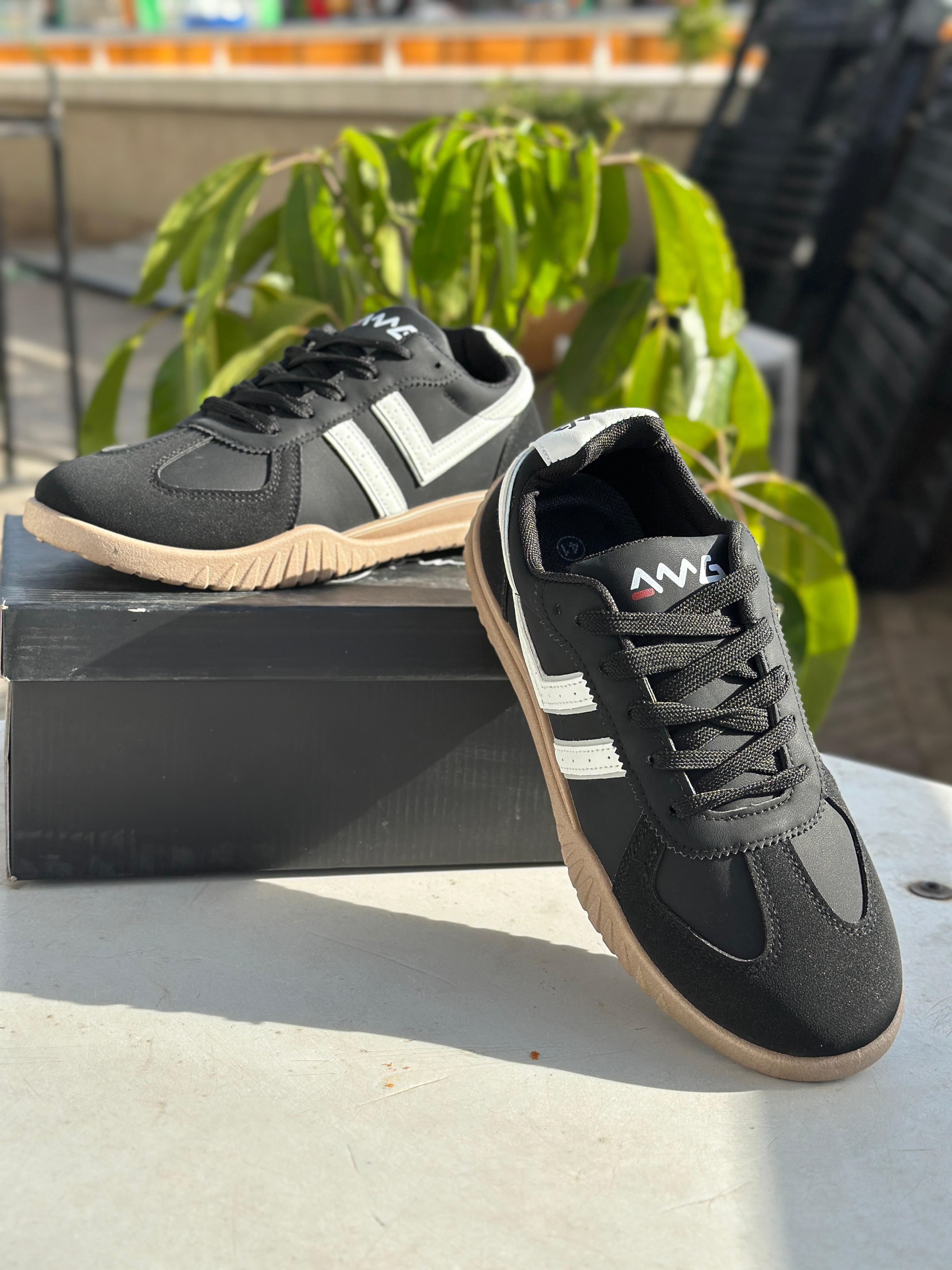 Image of AMG Dual Stripe Casual Sneakers - Black Variant