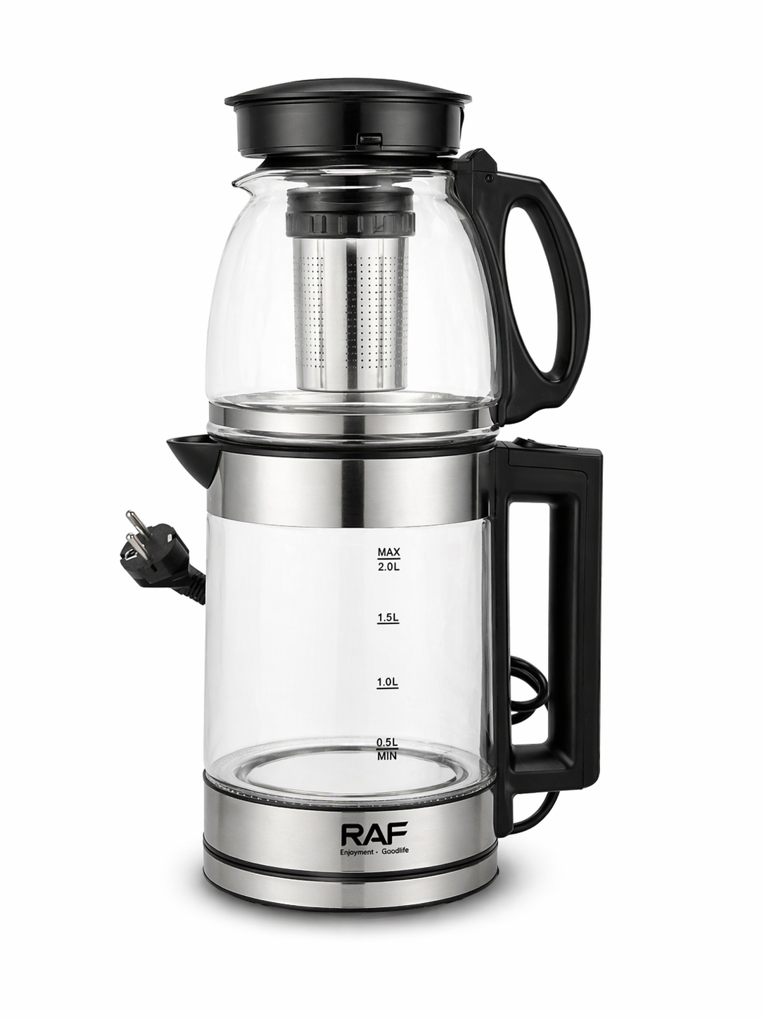 Image of RAF Electric Glass Tea Kettle Set (R-7898)