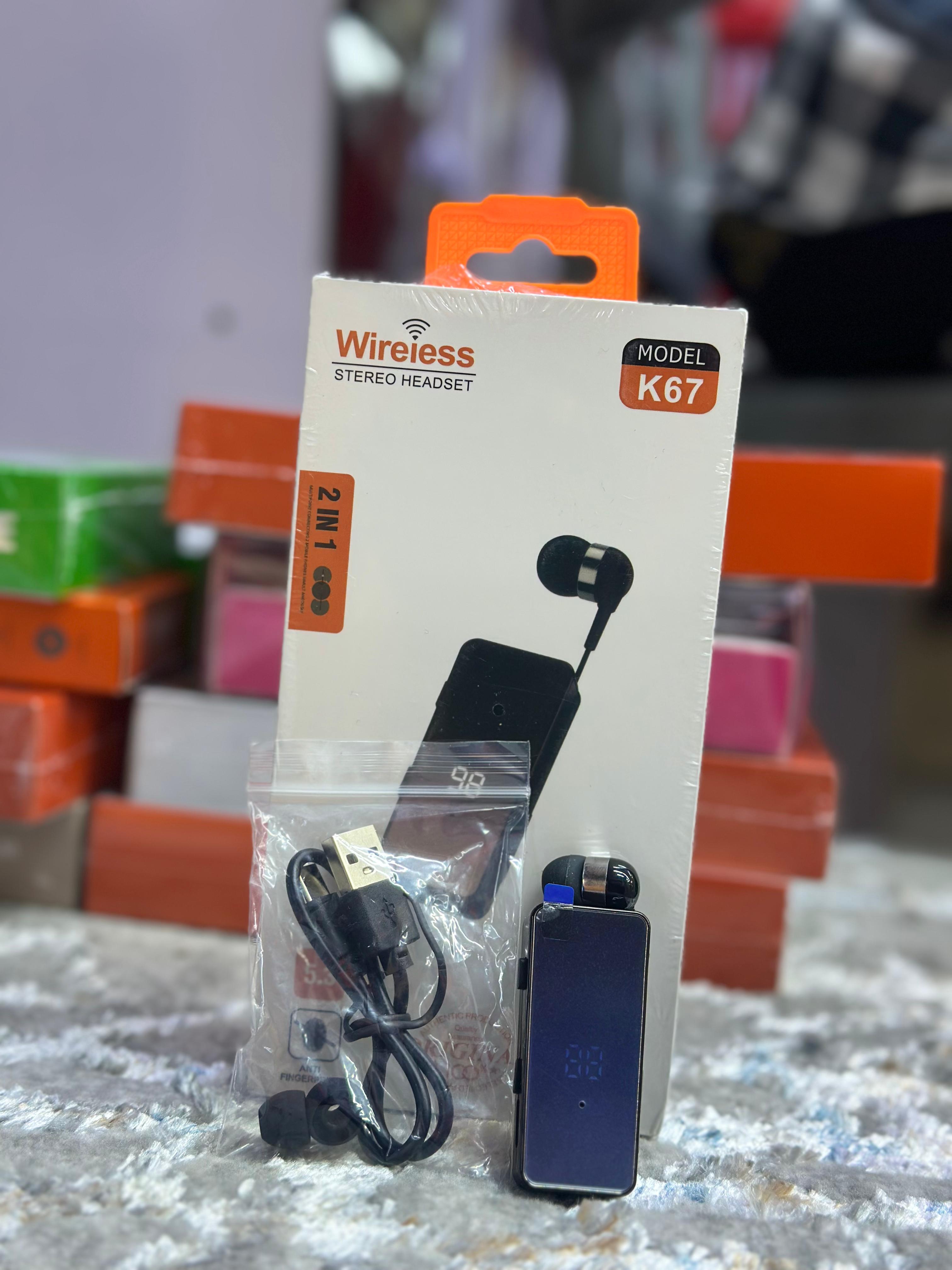 Image of K67 Wireless Stereo Headset – Bluetooth 2-in-1 Earbud with Charging Case