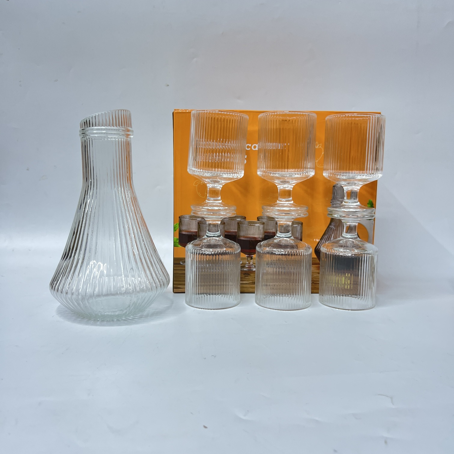 Image of 7 Piece Glass Decanter Set-H5335-7