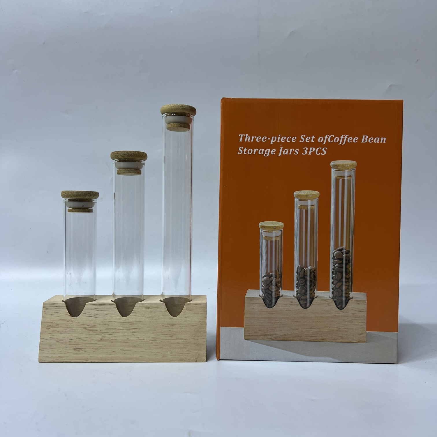 Image of 3-Piece Coffee Bean Storage Jar Set (Q3652-3)