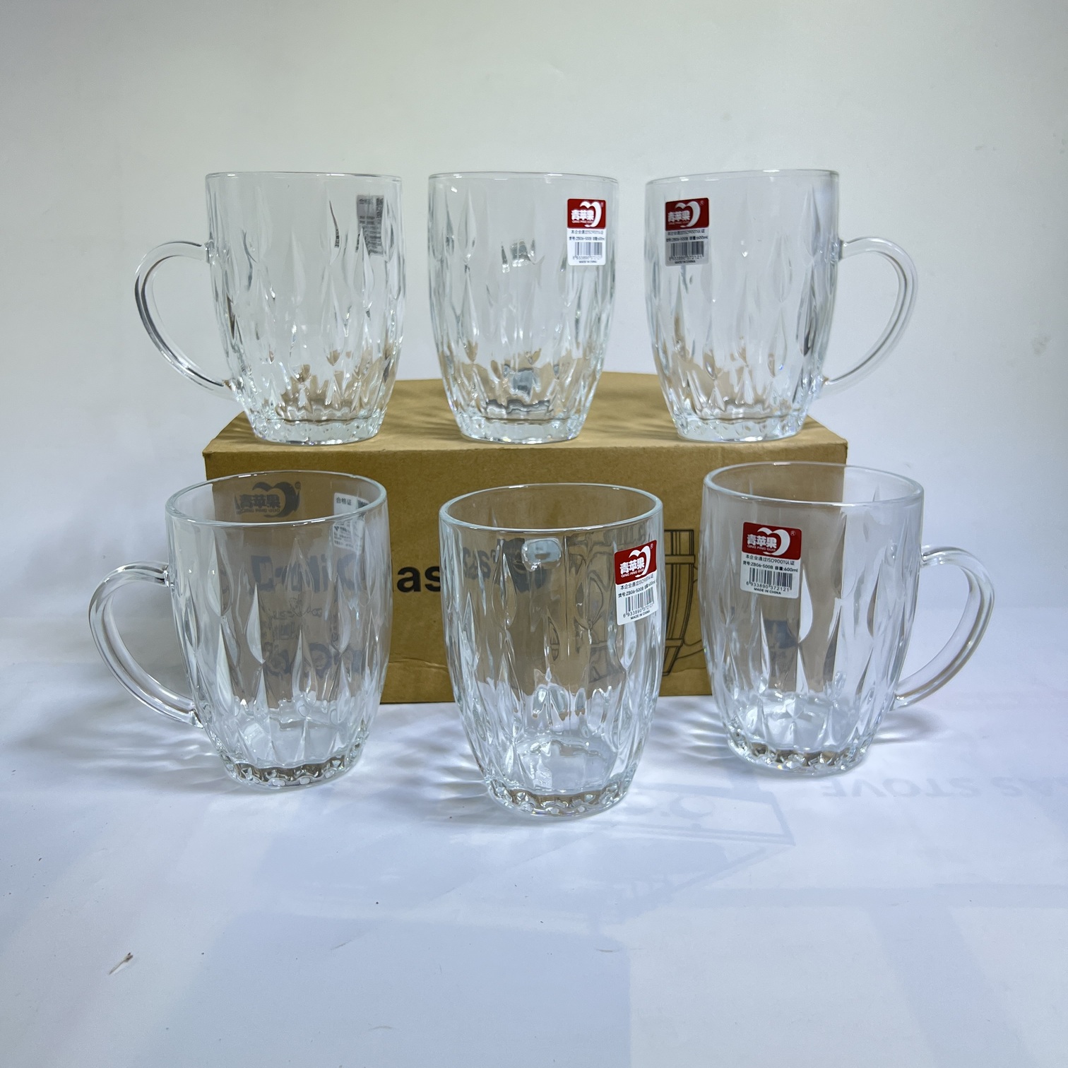 Image of Deli Textured Glass Mug Set 600ML (ZB06-500B)