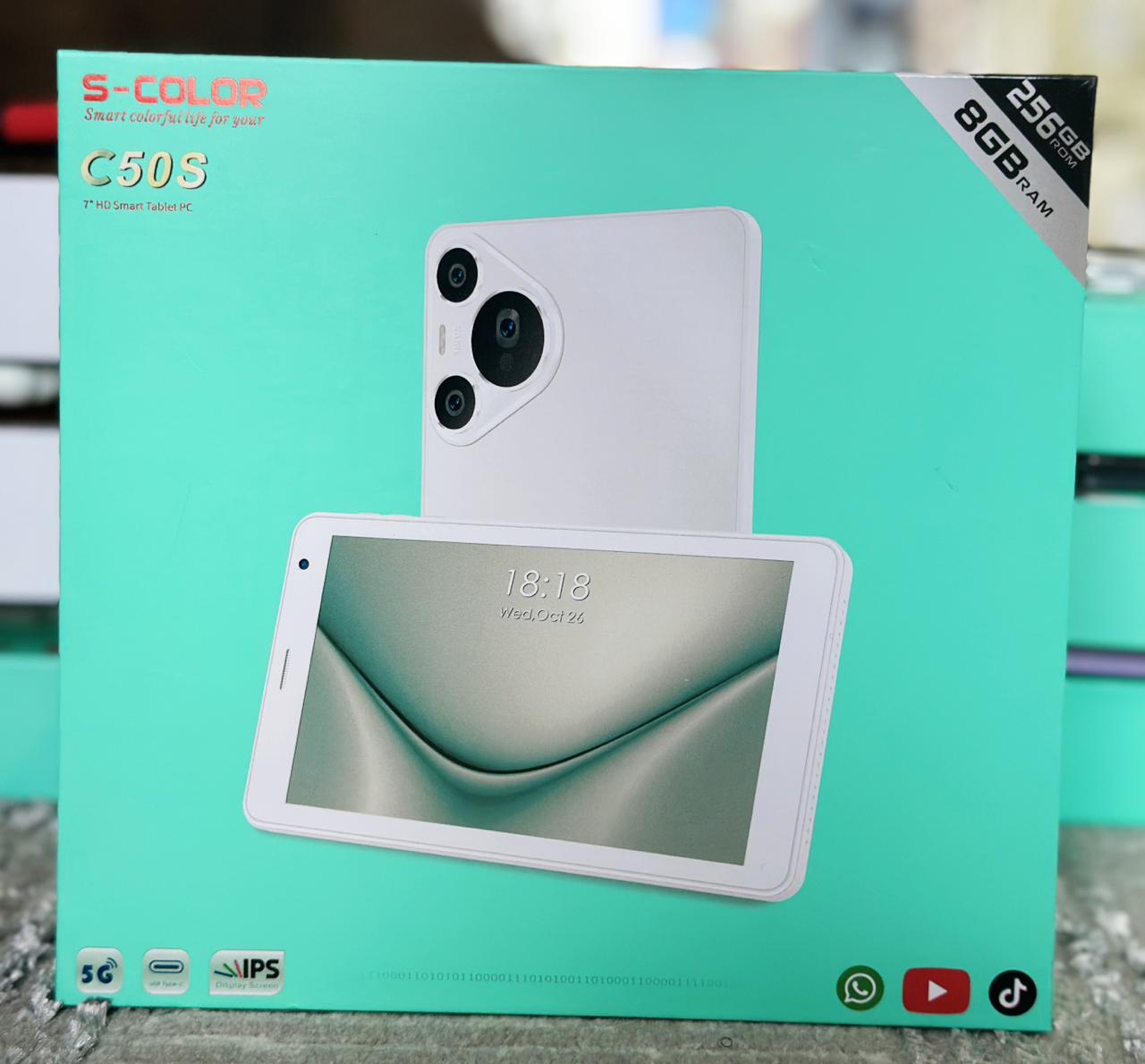 Image of S-Color C50S 7-Inch Smart Tablet PC – 256GB ROM + 8GB RAM
