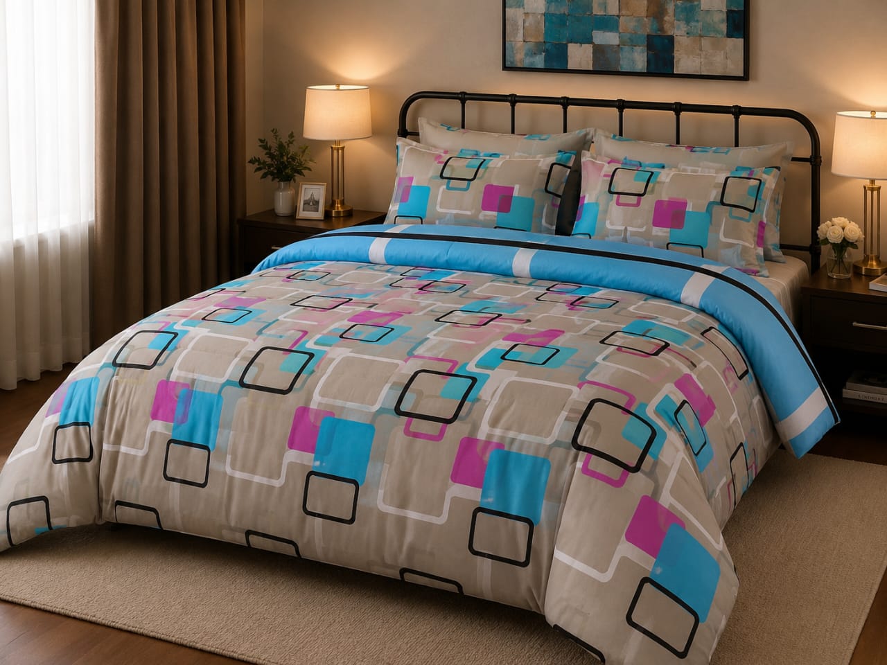 Image of Jibao Printed Bedsheet Set 6×6 – Modern Comfort Collection
