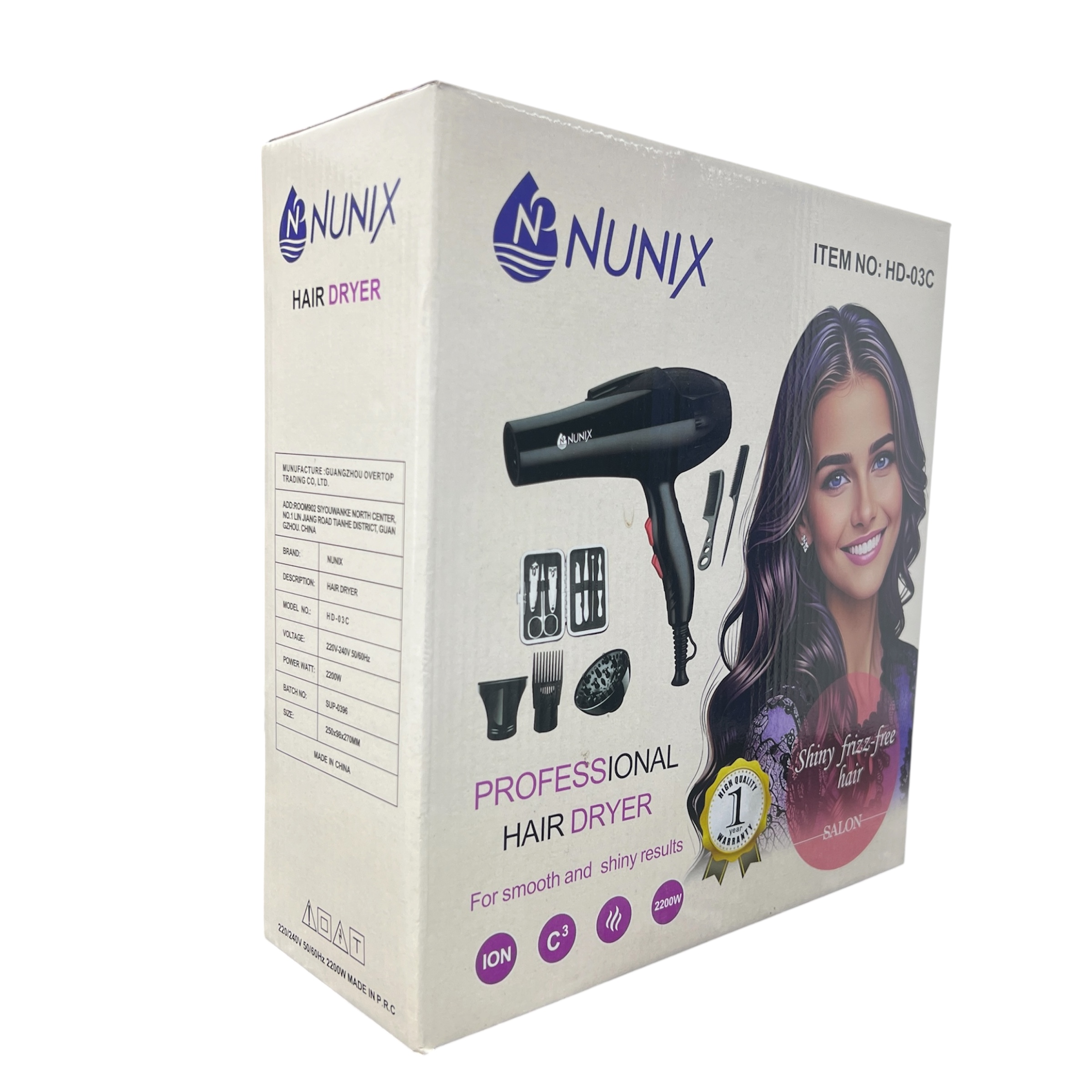 Image of Nunix Professional Hair Dryer – HD-030C