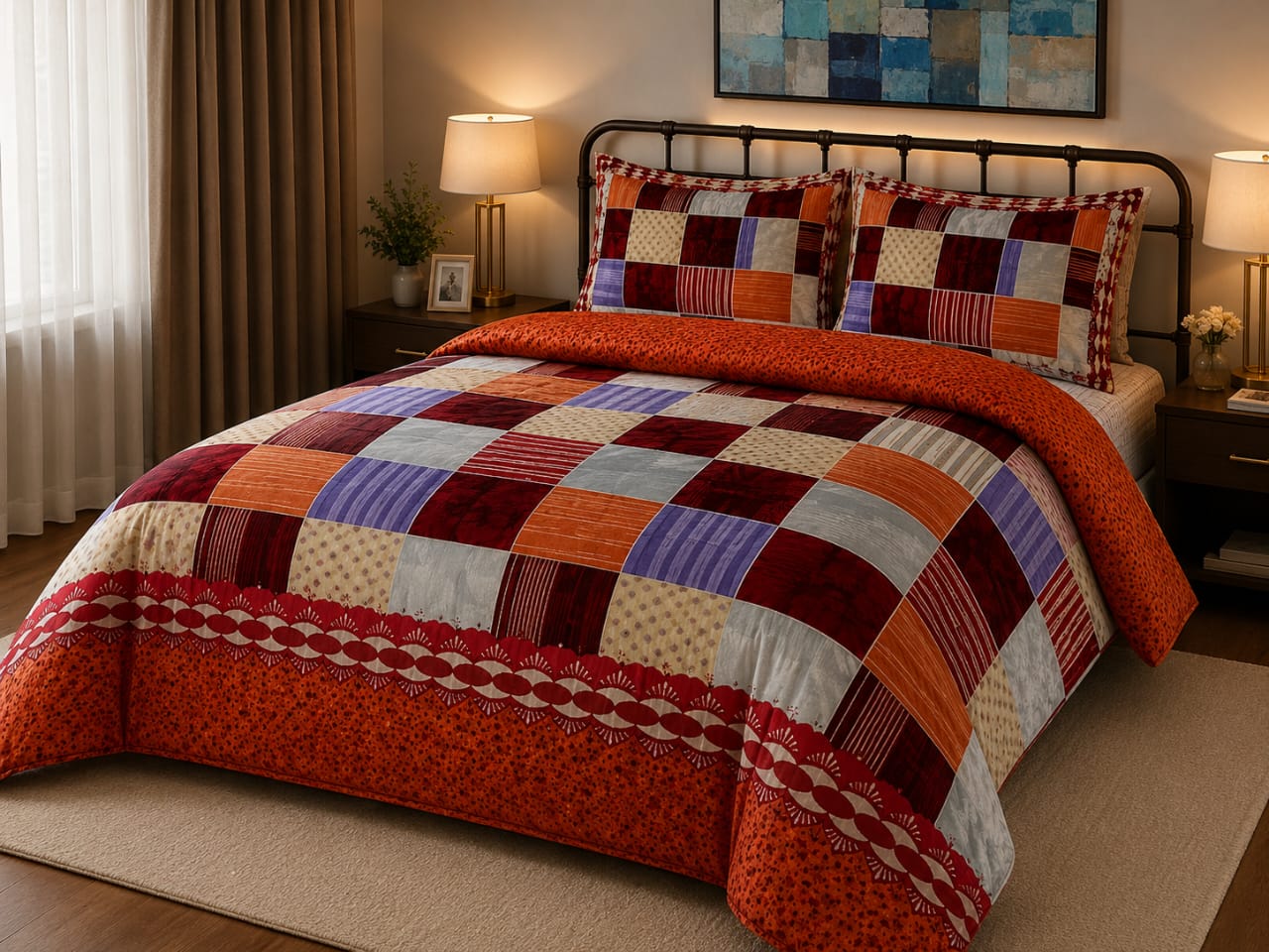 Image of Jibao Printed Bedsheet Set 6×6 – Modern Comfort Collection