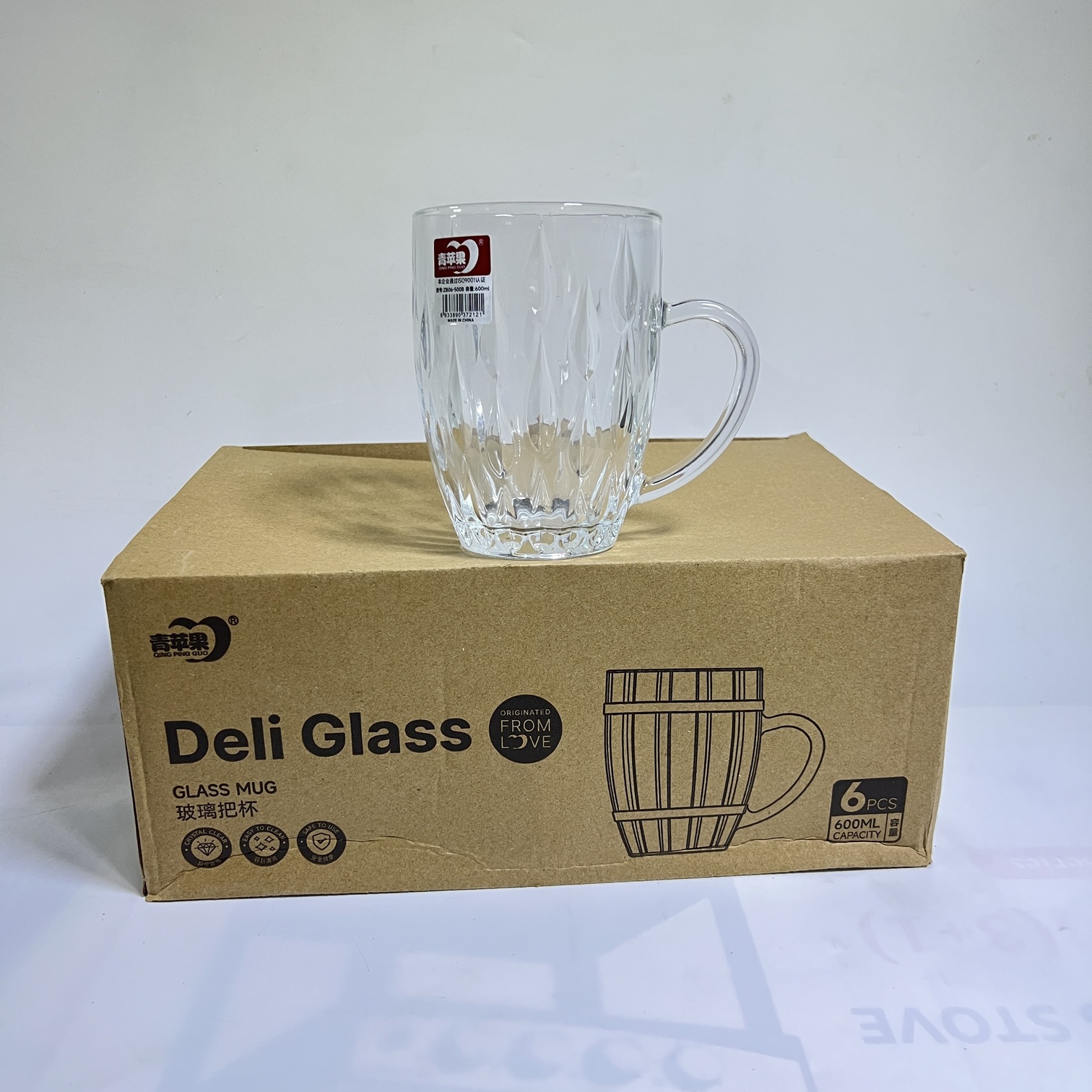 Image of Deli Textured Glass Mug Set 600ML (ZB06-500B)
