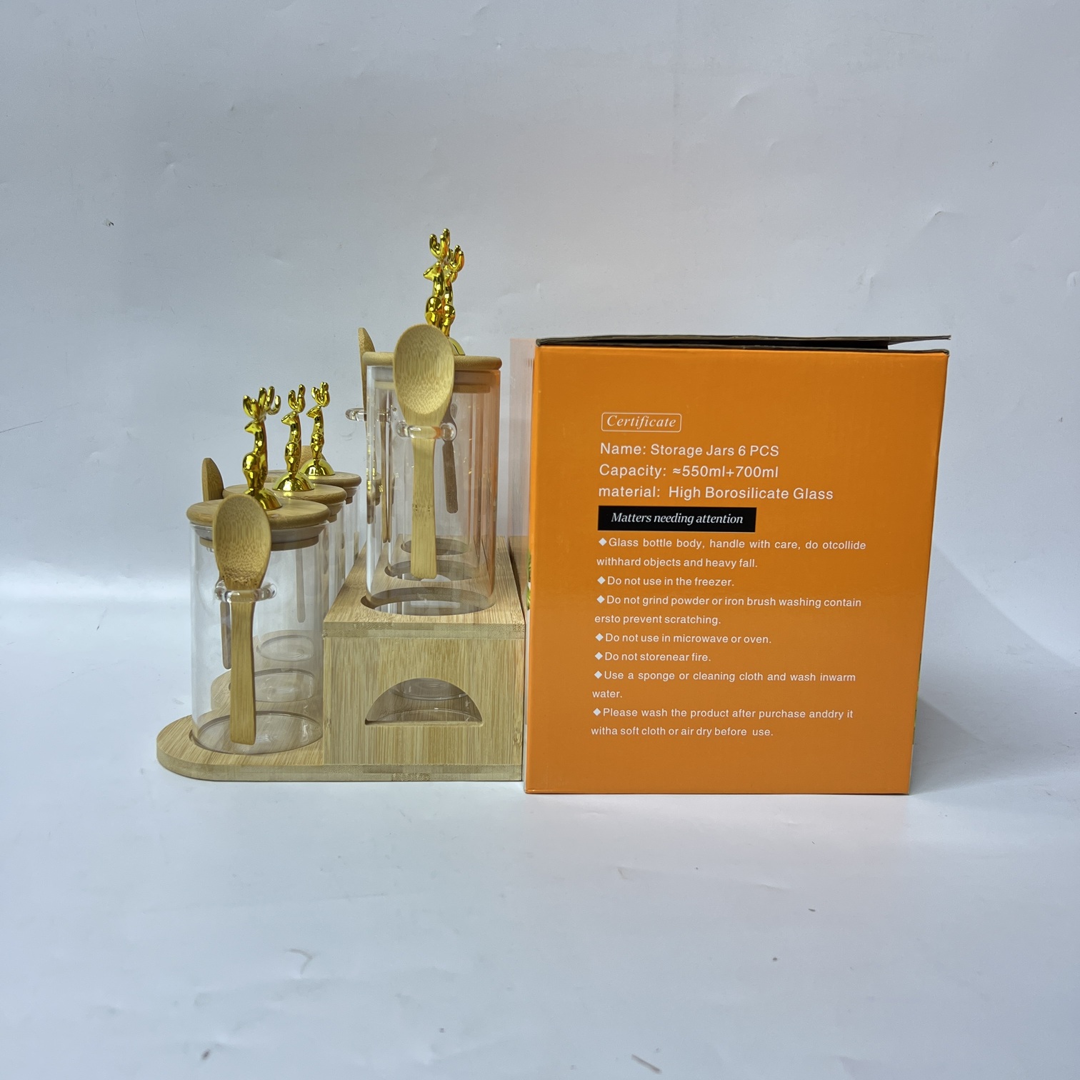 Image of 6-Piece Glass Storage Jar Set (Q2235-6)