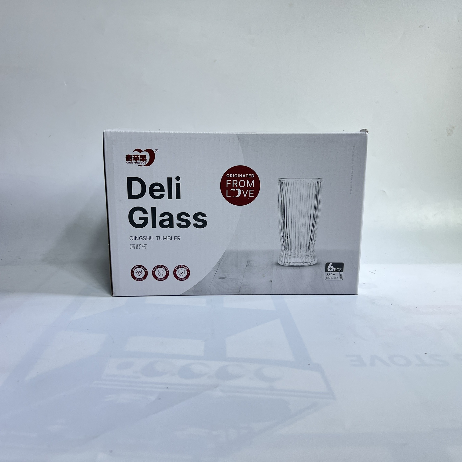 Image of Ribbed Tall Glass Set 6PCS-KB162-2C