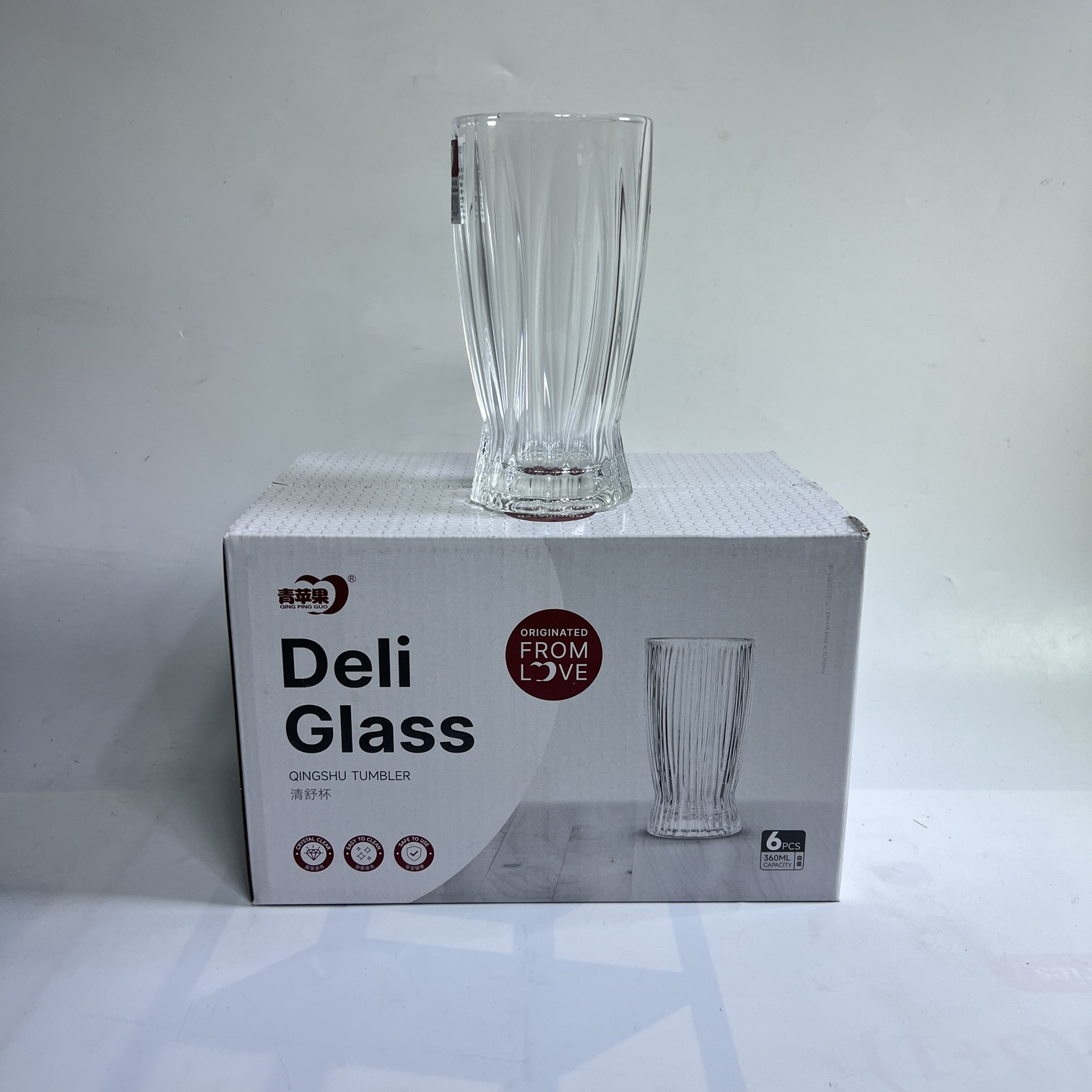 Image of Ribbed Tall Glass Set 6PCS-KB162-2C