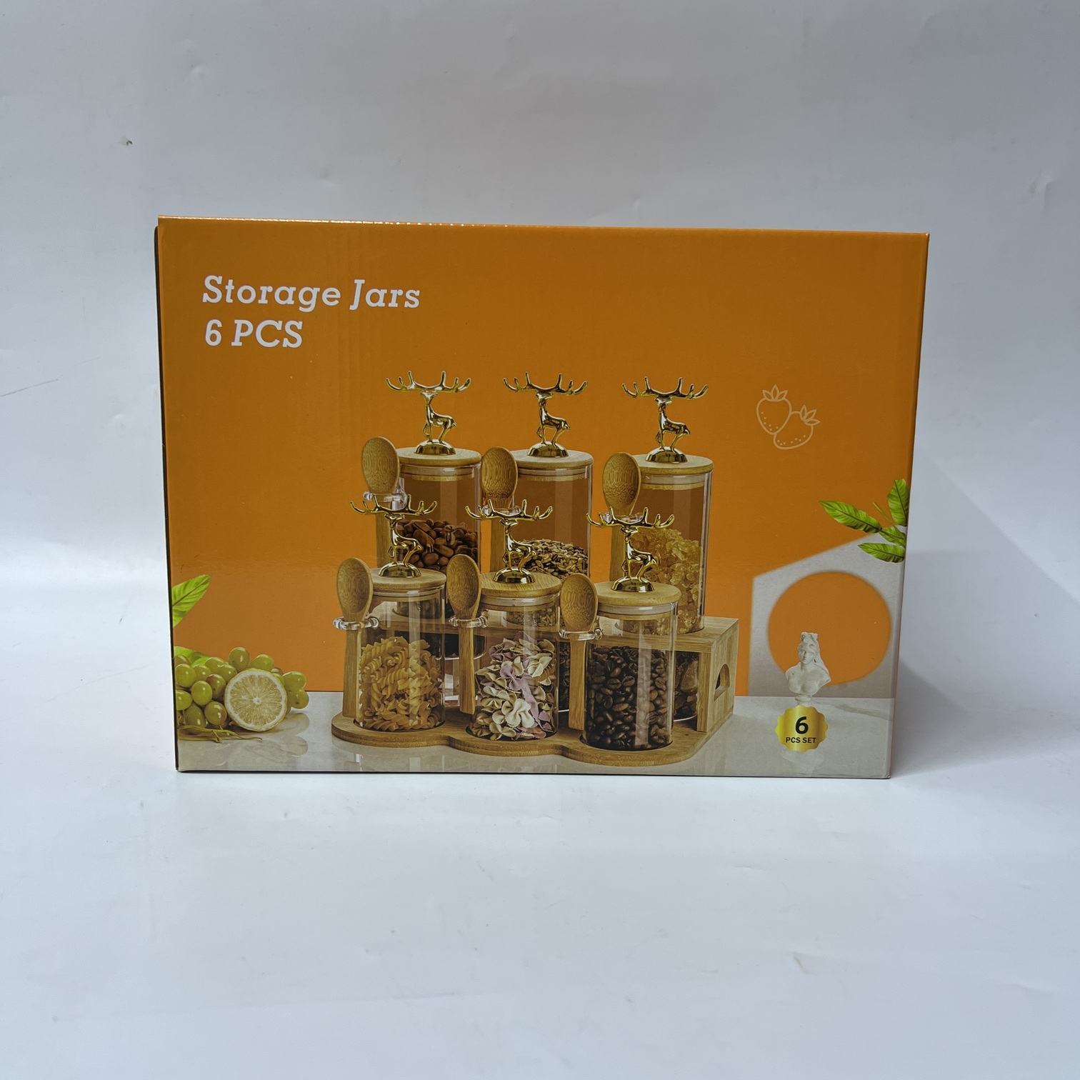 Image of 6-Piece Glass Storage Jar Set (Q2235-6)