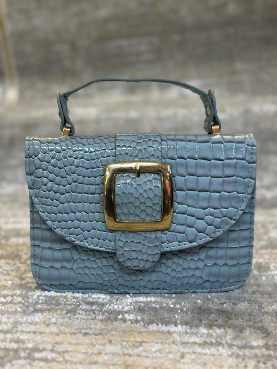 Image of Women’s Croc Texture Top Handle Handbag
