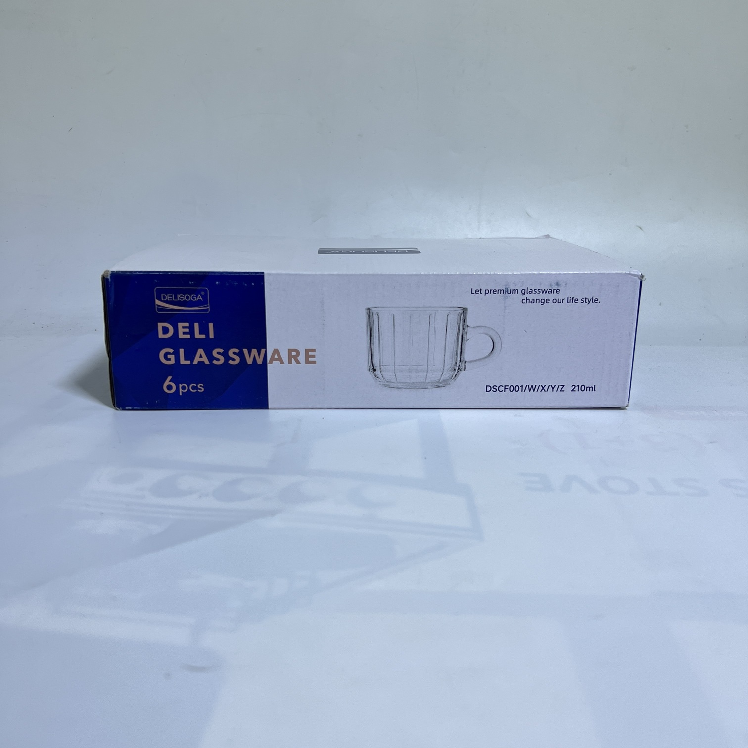 Image of Deli Glassware Elegant Ribbed Coffee Mug Six-Piece Set 210ml-(DSCF001Y)